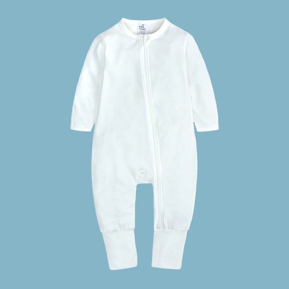 NWT*BABY ROMPER Long Sleeve Pink Cotton Mitted Footed Double Zip Bodysuit Girl - Picture 16 of 16